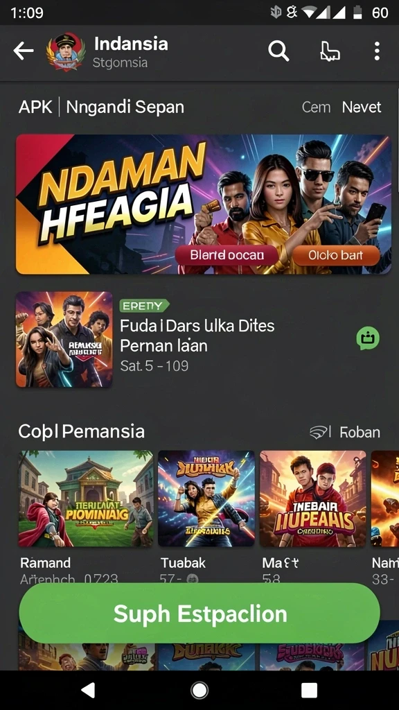 Menampilkan karakter utama dalam petualangan.