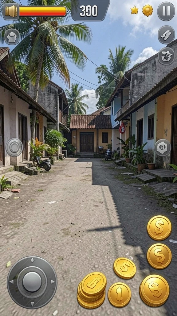 Tangkapan layar menunjukkan karakter utama dalam petualangan epik.