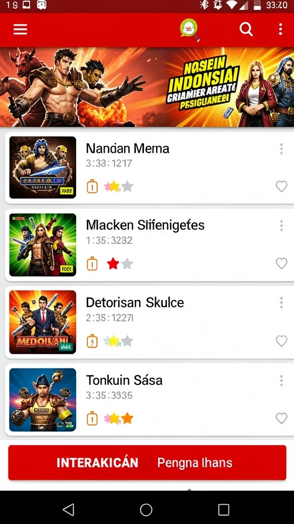 Tampilan awal aplikasi QQ1221 yang menarik.