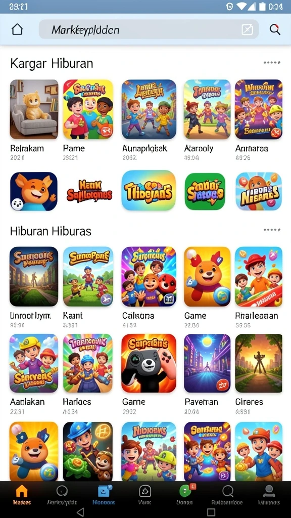 Screenshot menunjukkan berbagai pilihan permainan judi yang tersedia.