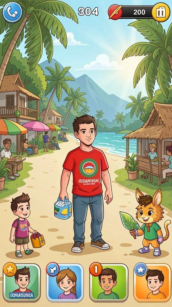 Menampilkan grafis memukau di dunia fantasi.